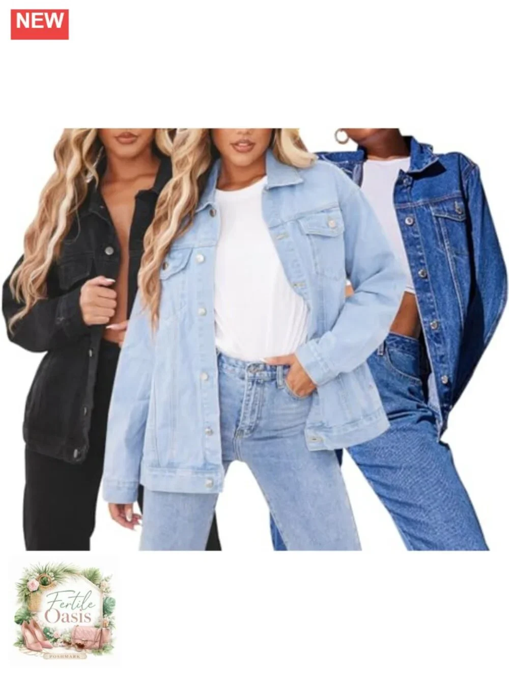 Oversized Distressed Denim Jacket Long Sleeve Trucker Jean